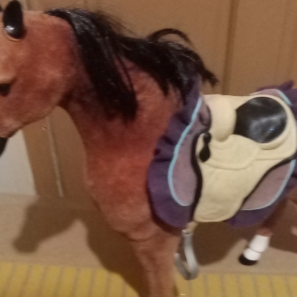Felt huge tall horse collectible toy with saddle - Picture 1 of 8